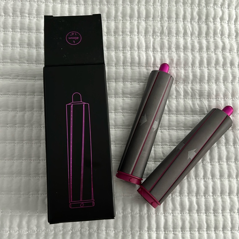 DYSON Airwrap long barrels 40mm 1.6 “ pink gently used  curling wrap